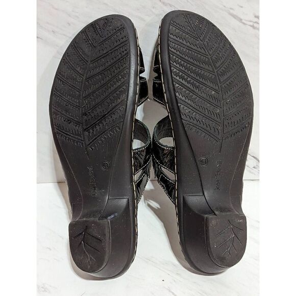 Josef Seibel Women's Black Leather Slip-On Sandals Size 8 Euro 41 - Picture 3 of 4